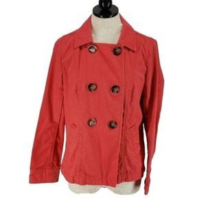 Old Navy Salmon‎ Red ButtonUp medium Peacoat jacket